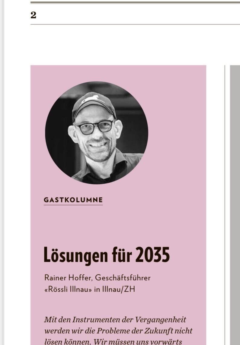 „Lösungen für 2035“, Kolumne von Rainer Hoffer